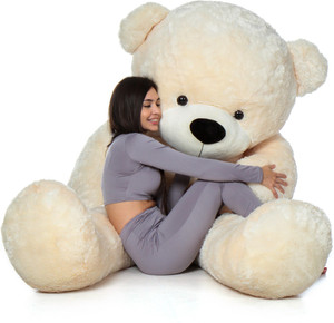 avshub 5 feet stuffed spongy hugable imported teddy bear super quality special for gift  - 152 cm cream