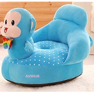 avshub baby sofa sitting chair for supporting chair with monkey shape for new baby born babies and kids boys girl sofa chair blue color