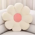 AVSHUB Cute Sunflower Pillow Cushion Throw Pillow Fibre Filling Pillows for Head Rest for Home Office Sofa Decorative Cushions for Kids Room Living Room (White/Pink, 35 CM)