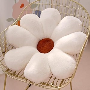 avshub cute sunflower shaped throw pillows preppy decorative pillows floor cushion for girls bed room couch sofa chair aesthetic decor 35cm white