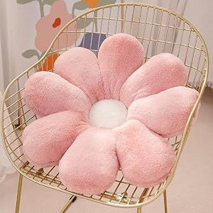 avshub cute sunflower shaped throw pillows preppy decorative pillows floor cushion for girls bed room couch sofa chair aesthetic decor 35cm pinkwhite