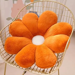 avshub cute sunflower shaped throw pillows preppy decorative pillows floor cushion for girls bed room couch sofa chair aesthetic decor 35cm orange