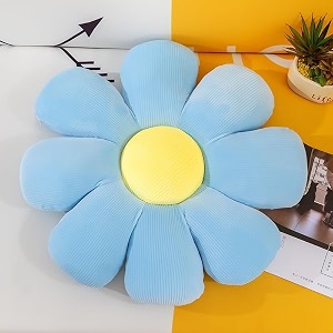 avshub cute daisy shaped throw pillows cute preppy decorative pillows floor cushion for girls bed room couch sofa chair aesthetic decor 35cm blue
