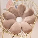 AVSHUB Sunflower Motif Pillowcase Decorative Cute Preppy Throw Pillows Floor Cushion for Girls Bedroom Bed Room Couch Sofa Chair Aesthetic Decor (35CM, Brown/White)