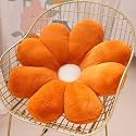 AVSHUB Cute Sunflower Shaped Throw Pillows Preppy Decorative Pillows Floor Cushion for Girls Bed Room Couch Sofa Chair Aesthetic Decor (35CM, Orange)