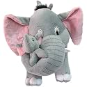 AVSHUB Soft Toy Elephant Stuffed Spongy Huggable Soft Mother Elephant with Baby Elephants Combo - 40 cm (Grey)
