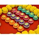 Diwali Diya | Handicraft Matki Diyas | Navratri and Diwali Wax Candles Set | Tealight for Diwalis - Dipawali,Diya for Puja and Home Decoration Light (Pack of 8, Multicolor)