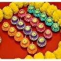 Handicraft Matki Diyas | Navratri and Diwali Wax Candles Set | Decorate Diya for Diwali | Diya for Puja | Deepawali Home Decoration Light (Set of 24, Multicolor)