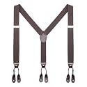 AWAYTR Men's Brown Button End Suspenders - Y-Back Elastic Tuxedo Braces