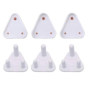 6 piece baby proof socket covers  electric socket protector child-safe switch board dummy plugs baby safety guards for home white