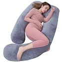 60in Full Body Pillow | Nursing, Maternity and Pregnancy Pillow | Extra Large U Shaped Sleeping Pillow with Removable Cover (Dark Grey)