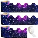 AWIZOM 99Ft Starry Sky Bulletin Board Border Dark Star Scalloped Trim Decor