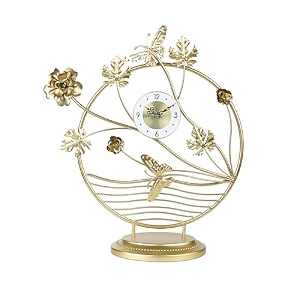 vintage retro old fashioned decorative quiet non-ticking sweep second hand quartz analog large numerals desk clock battery operated aw-09