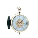 Vintage Retro Old Fashioned Decorative Quiet Non-Ticking Sweep Second Hand, Quartz Analog Large Numerals Desk Clock, Battery Operated (W8 Green)