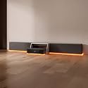 AWOL RGB Glow Station, 130" Universal UST Projector Stand/Base with RGB Ambient Lighting, Remote-Control LED, Cable Management & 4-Outlet Power, Fits Most Ultra-Short-Throw Projectors