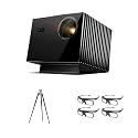 AWOL Valerion VisionMaster Max with Walnut Tripod Stand and DLP Link 3D Glasses(4 Pack）