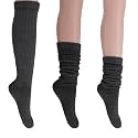 AWS/American Made Slouch Socks Cotton Scrunch Knee High Extra Long and Heavy Socks