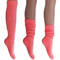 AWS/American Made Slouch Socks Cotton Scrunch Knee High Extra Long and Heavy Socks