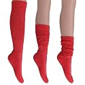 AWS/American Made Slouch Socks Cotton Scrunch Knee High Extra Long and Heavy Socks