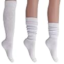 AWS/American Made 2 Pairs Women's Slouchy Scrunch Knee-High Boot Socks for Casual Wear and Comfort