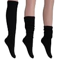AWS/American Made Slouch Socks Cotton Scrunch Knee High Extra Long and Heavy Socks