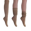 AWS/American Made Slouch Socks Cotton Scrunch Knee High Extra Long and Heavy Socks