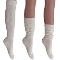 AWS/American Made Slouch Socks Cotton Scrunch Knee High Extra Long and Heavy Socks