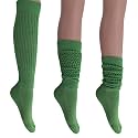 AWS/American Made Slouch Socks Cotton Scrunch Knee High Extra Long and Heavy Socks