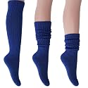 AWS/American Made 2 Pairs Women's Slouchy Scrunch Knee-High Boot Socks for Casual Wear and Comfort