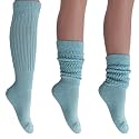 AWS/American Made Slouch Socks Cotton Scrunch Knee High Extra Long and Heavy Socks