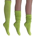 AWS/American Made Slouch Socks Cotton Scrunch Knee High Extra Long and Heavy Socks