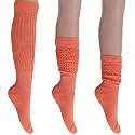 AWS/American Made Slouch Socks Cotton Scrunch Knee High Extra Long and Heavy Socks