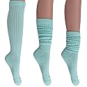 AWS/American Made Slouch Socks Cotton Scrunch Knee High Extra Long and Heavy Socks