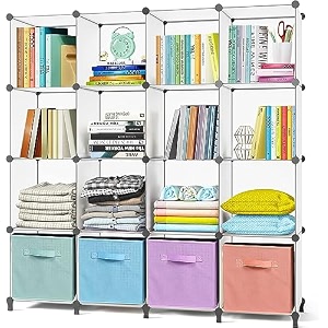 awtatos multipurpose collapsible wardrobe cabinet  foldable fabric organizer with 69 shelves  portable clothes storage rack for bedroom home amp office black 4_layer