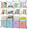 AWTATOS Multipurpose Collapsible Wardrobe Cabinet | Foldable Fabric Organizer with 6–9 Shelves | Portable Clothes Storage Rack for Bedroom, Home &amp; Office (Black, 4_Layer)
