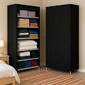 AWTATOS Multipurpose Collapsible Wardrobe Cabinet | Foldable Fabric Organizer with 6–9 Shelves | Portable Clothes Storage Rack for Bedroom, Home &amp; Office (Black, 6_Layer)
