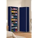 AWTATOS Multipurpose Collapsible Wardrobe Cabinet | Foldable Fabric Organizer with 6–9 Shelves | Portable Clothes Storage Rack for Bedroom, Home &amp; Office (Blue, 9_Layer)