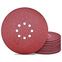 Awutzut 9 inch Sanding Discs 80 Grit 8 Holes Hook and Loop Sandpaper for Drywall Sander 10Pack