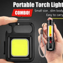 awza Multifunction Keychain Rechargeable Led Light with Bottle Opener, Magnetic Base 6 hrs Lantern Emergency Light (Black)