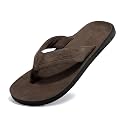 AX BOXING Mens Flip Flops Leather Thong Sandals Casual Comfort Slides Slippers