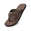 AX BOXING Mens Flip Flops Leather Thong Sandals Casual Comfort Slides Slippers