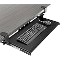 AX WABER Keyboard Tray Under Desk Pull Out with Extra Sturdy Adjustable C Clamp Mount System, 27.3 (32.5 inch Including Clamps) x 11 Inch Slide-Out Platform Computer Drawer for Typing, Black,AX01WB01