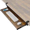 AX WABER Keyboard Tray Under Desk Pull Out with Extra Sturdy C Clamp Mount System, 32.8 (38 inch Including Clamps) x 12 Inch Slide-Out Platform Computer Drawer for Typing Vintage AX01WG202