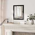 Axeman 22x30 Rectangular Wall Mirror, Decorative Bathroom Mirror, Traditional Vintage Wall Mounted Mirror with Beaded Frame for Accent Living Room Vanity Bedroom Entryway, Black