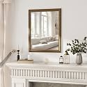 Axeman 28x36 Rectangular Wall Mirror, Decorative Bathroom Mirror, Traditional Vintage Wall Mounted Mirror with Beaded Frame for Accent Living Room Vanity Bedroom Entryway, Gold
