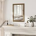 Axeman 24x36 Rectangular Wall Mirror, Decorative Bathroom Mirror, Traditional Vintage Wall Mounted Mirror with Beaded Frame for Accent Living Room Vanity Bedroom Entryway, Gold