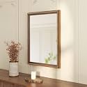 Axeman 22x30 Wood Wall Mirror, Rustic Bathroom Mirror, Vintage Wall Mounted Mirror Tempered Glass with Beaded Wooden Frame for Farmhouse Living Room Vanity Bedroom Entryway, Bronze