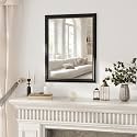 Axeman 28x36 Rectangular Wall Mirror, Decorative Bathroom Mirror, Traditional Vintage Wall Mounted Mirror with Beaded Frame for Accent Living Room Vanity Bedroom Entryway, Black