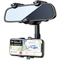 Universal Rearview Mirror Phone Holder - 360° Rotating, Hands-Free Car Mobile Holder for Dashboard, Secure Stand