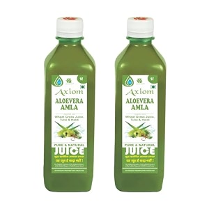 axiom aloevera amla juice 1l pack of 2  boosts immunity  helps to purify blood  helps in digestion  healthy eyes  100 natural who gmp glp certified product